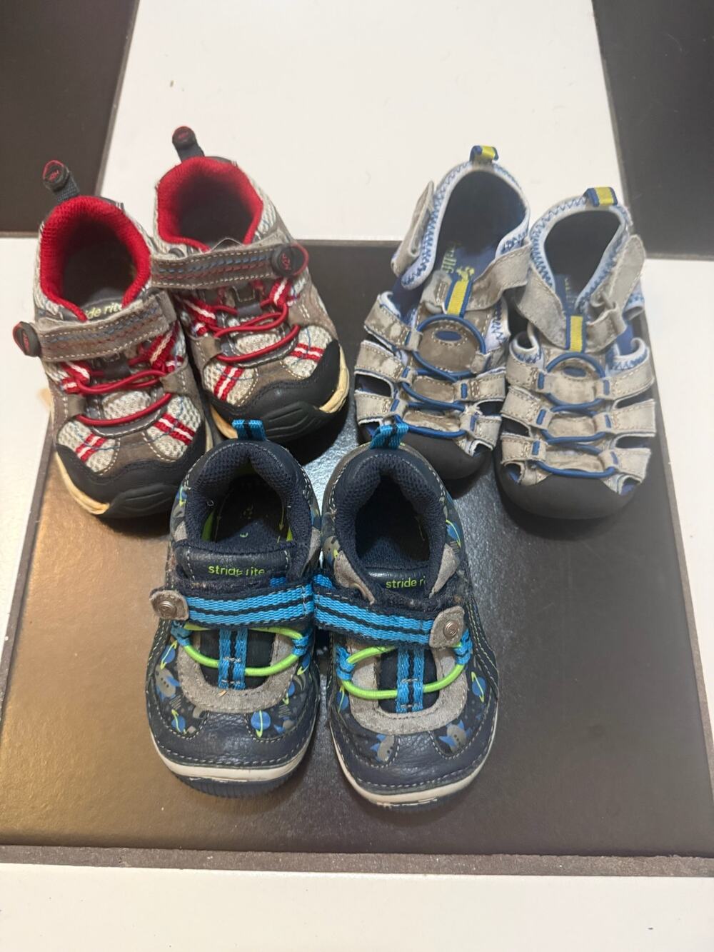 Lot of 3 - Kids size 5M,  Stride Rite + Bullfrogs closed-toe outdoor shoes
